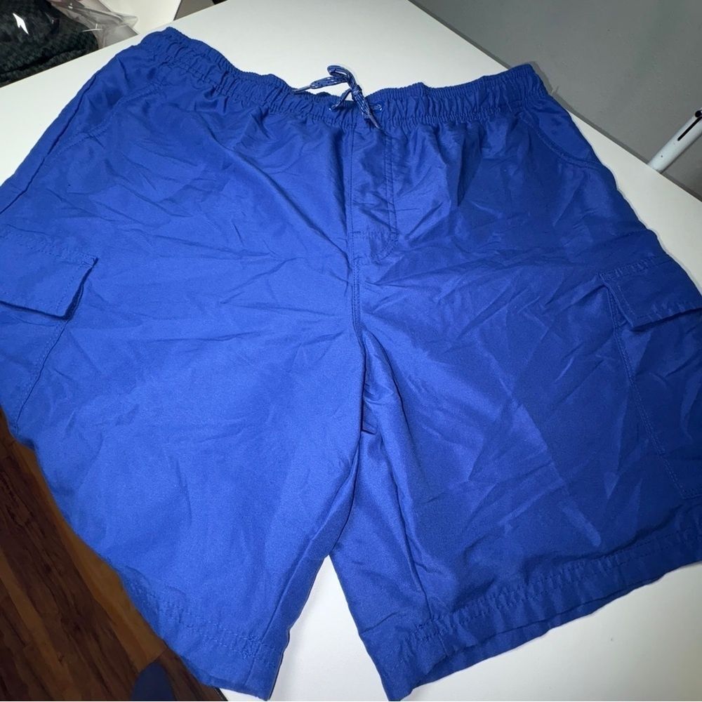 Mens swim shorts size large Tall cobalt blue